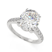 4.2 Carat VS1 D Lab Grown Diamond Pave Oval Ring
